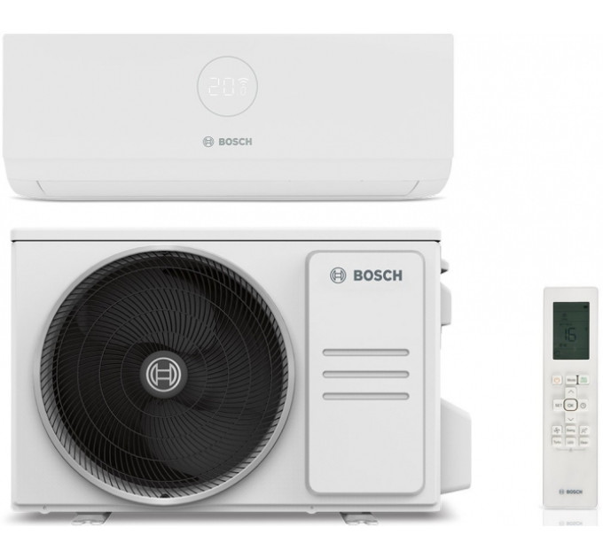 Кондиціонер Bosch Climate 3000i 25м2 інвертор 9000BTU 2.6кВт A++/A+ -15°С Wi-Fi-ready R32 білий