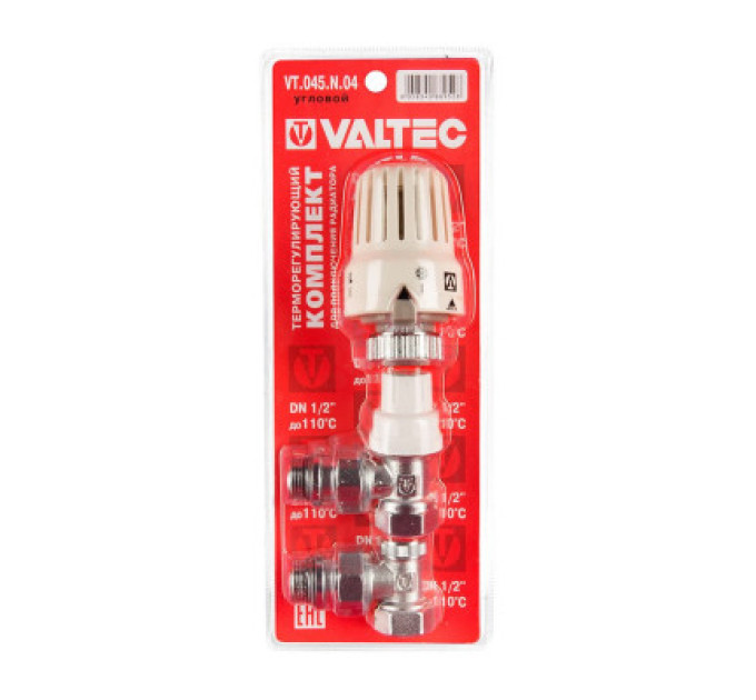 Комплект терморегулюючого обладнання Valtec для радіатора кутовий вн-нар 1/2