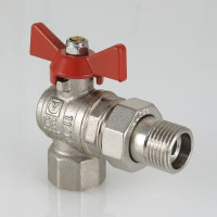Кран кульовий Valtec кутовий з півсгоном вн-нар 1/2