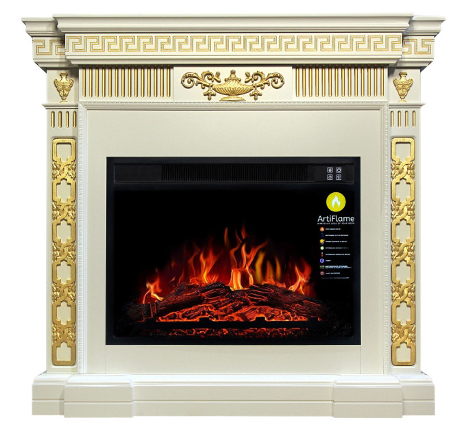 Камінокомплект ArtiFlame GREECE AF23S БІЛИЙ ВАНІЛЬ (зі звуком)