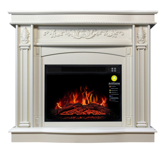 Камінокомплект кутовий ArtiFlame CARDINAL AF23S БІЛИЙ ДУБ (зі звуком)