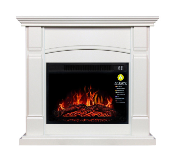 Камінокомплект ArtiFlame MANCHESTER AF23S БІЛИЙ ДУБ (зі звуком)
