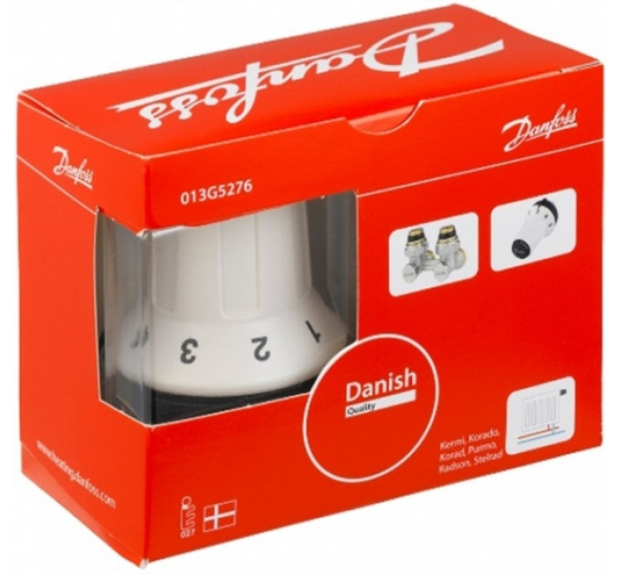 Комплект термостатичний Danfoss RAS-CK + RLV-KS, H-подібний, нижнє підкл, M30x1.5,  1/2