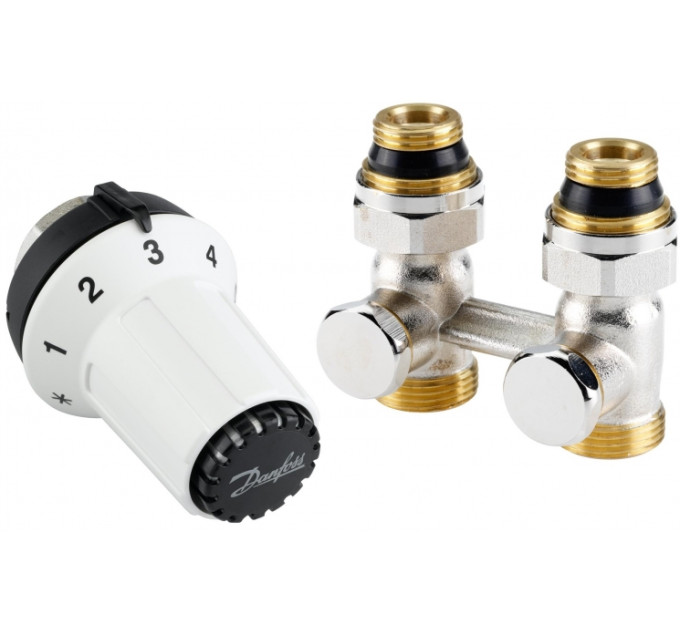 Комплект термостатичний Danfoss RAS-CK + RLV-KS, H-подібний, нижнє підкл, M30x1.5,   1/2