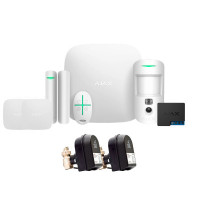 Ajax StarterKit CAM PLUS + LeaksProtect (2шт) + WallSwitch + кран з електроприводом Honeywell 220 DUO ДУ25 (HAV25)