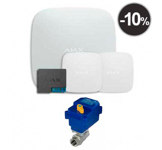 Ajax Hub + LeaksProtect (2од) + WallSwitch +  кран з електроприводом NeptunBugatti pro 220в 1/2