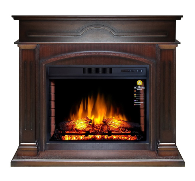 Камінокомплект ArtiFlame DECEMBER AF28S МАХАГОН КОРИЧНЕВИЙ АНТИК (зі звуком)