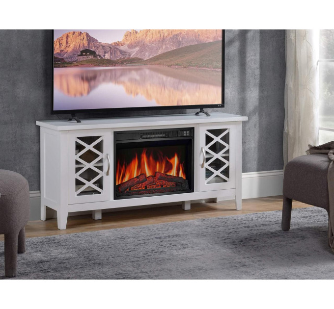 Електрокамін ArtiFlame Odessa AF23S з обігрівом і звуком горіння вогню білий