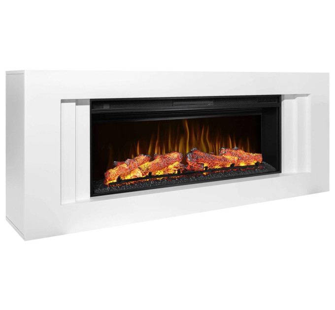 Камінокомплект ArtiFlame Line AF42 з обігрівом і звуком горіння вогню білий