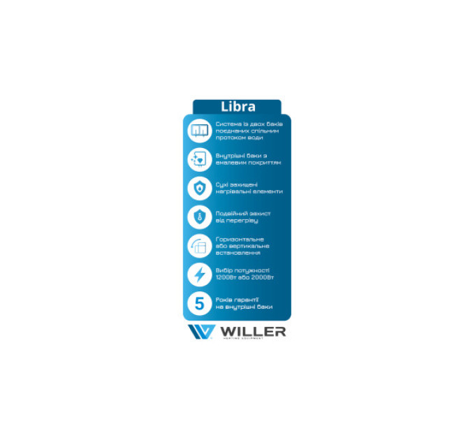 WILLER EVH100DRI Libra водонагрівач універсальний