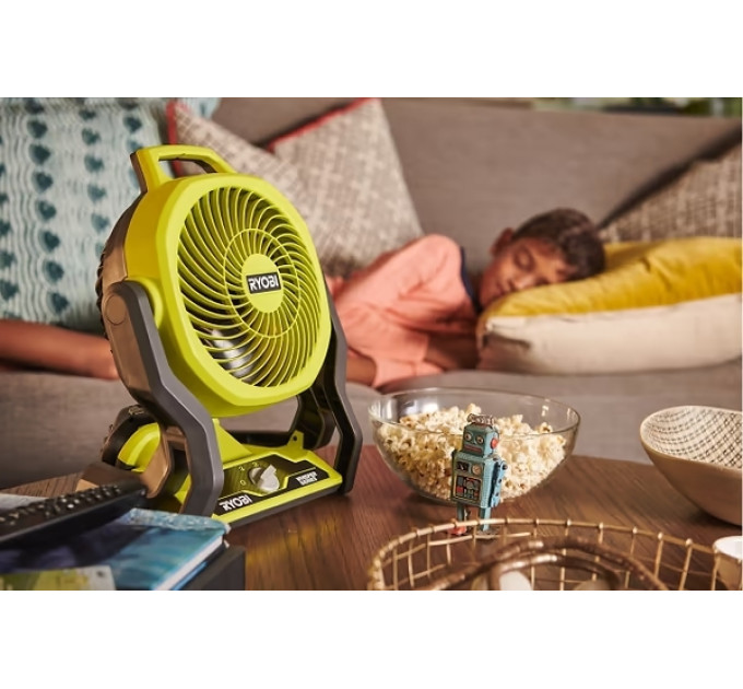 Вентилятор акумуляторний Ryobi ONE+ RF18-0 Whisper 18В 850м куб/год регулювання положення 3 швидкості 1.7кг без АКБ та ЗП