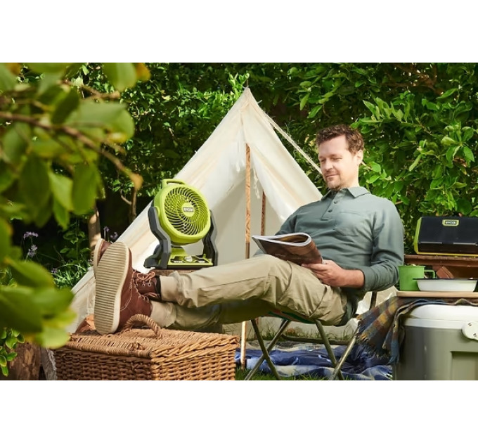 Вентилятор акумуляторний Ryobi ONE+ RF18-0 Whisper 18В 850м куб/год регулювання положення 3 швидкості 1.7кг без АКБ та ЗП
